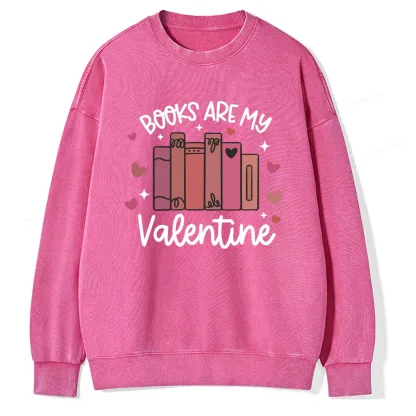 Pagewings Books Are My Valentine Unisex Washed Sweatshirt