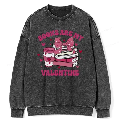 Pagewings All Booked For Valentines Unisex Washed Sweatshirt