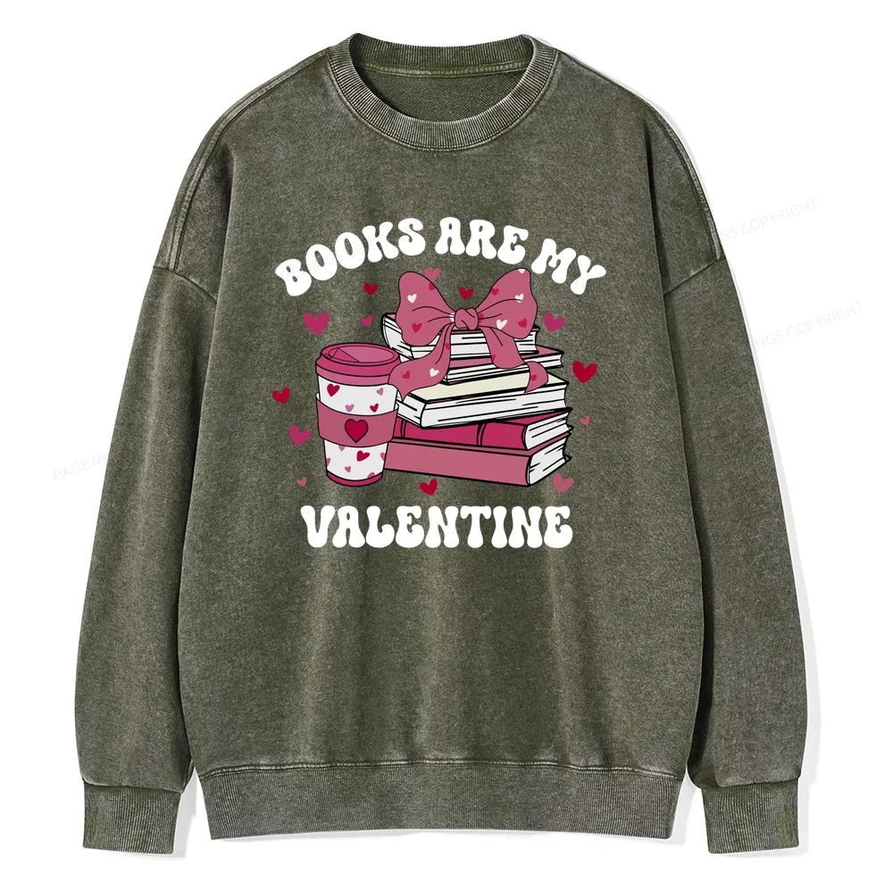 Pagewings All Booked For Valentines Unisex Washed Sweatshirt