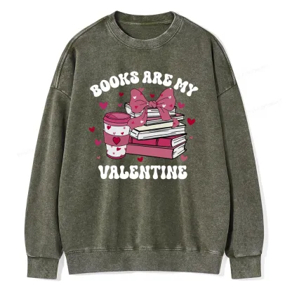 Pagewings All Booked For Valentines Unisex Washed Sweatshirt