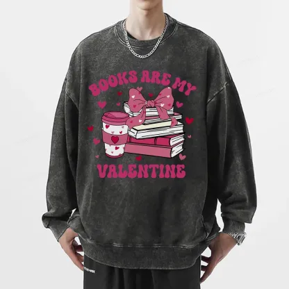 Pagewings All Booked For Valentines Unisex Washed Sweatshirt