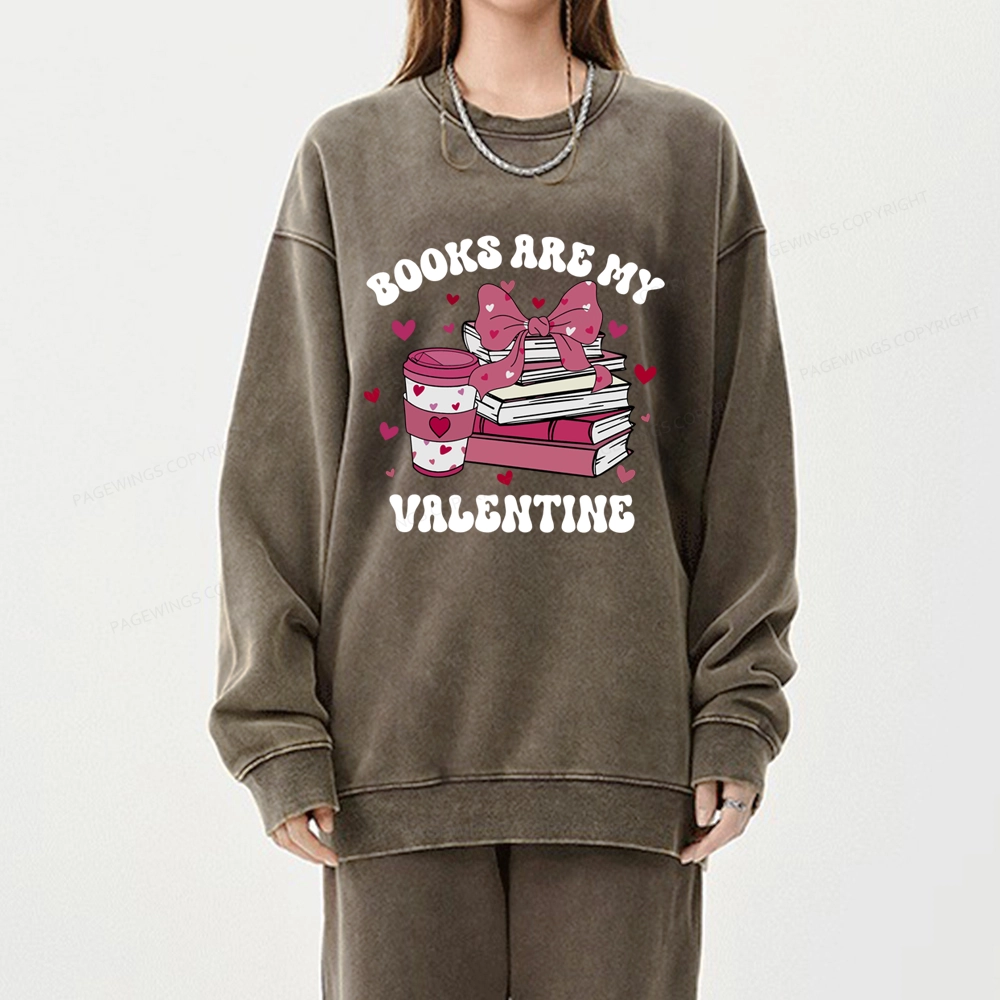 Pagewings All Booked For Valentines Unisex Washed Sweatshirt