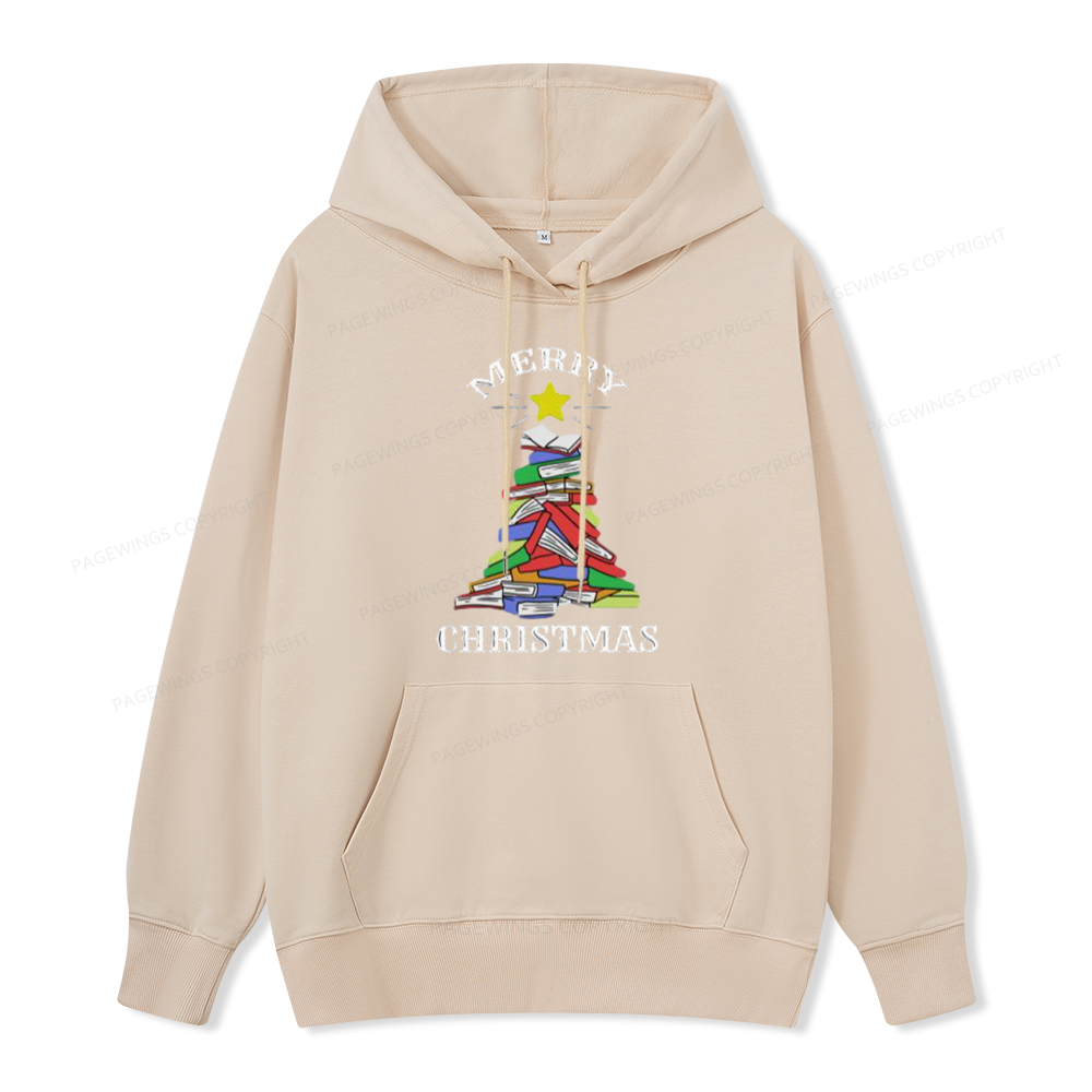 Pagewings Merry Christmas Book Tree Unisex Classic Hoodie