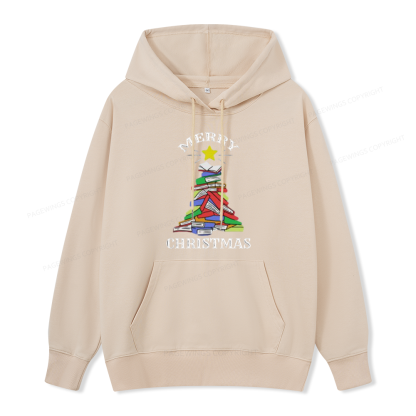 Pagewings Merry Christmas Book Tree Unisex Classic Hoodie