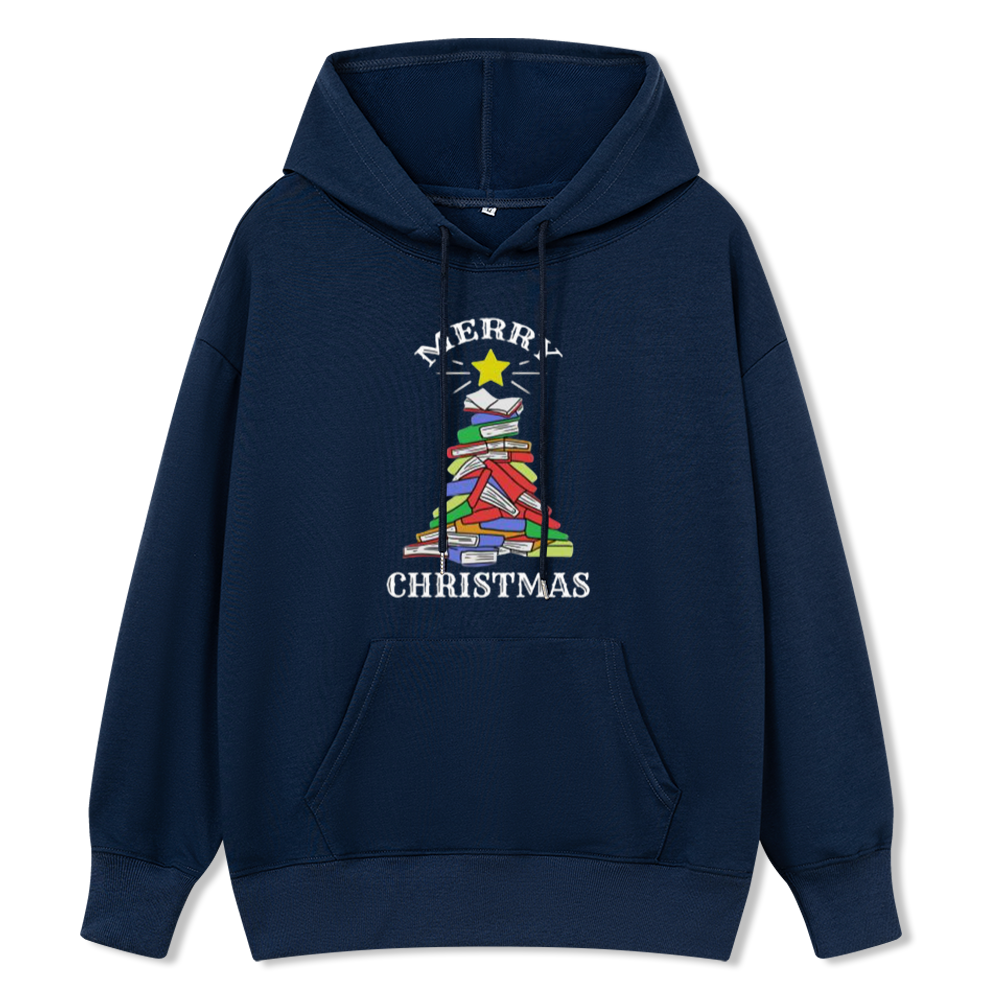 Pagewings Merry Christmas Book Tree Unisex Classic Hoodie