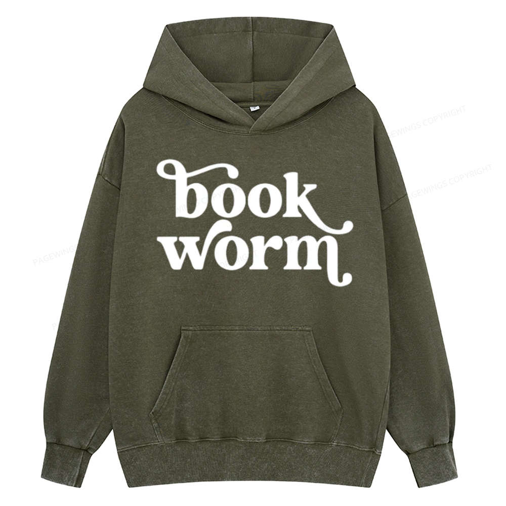 Pagewings Book Worm Unisex Washed Hoodie