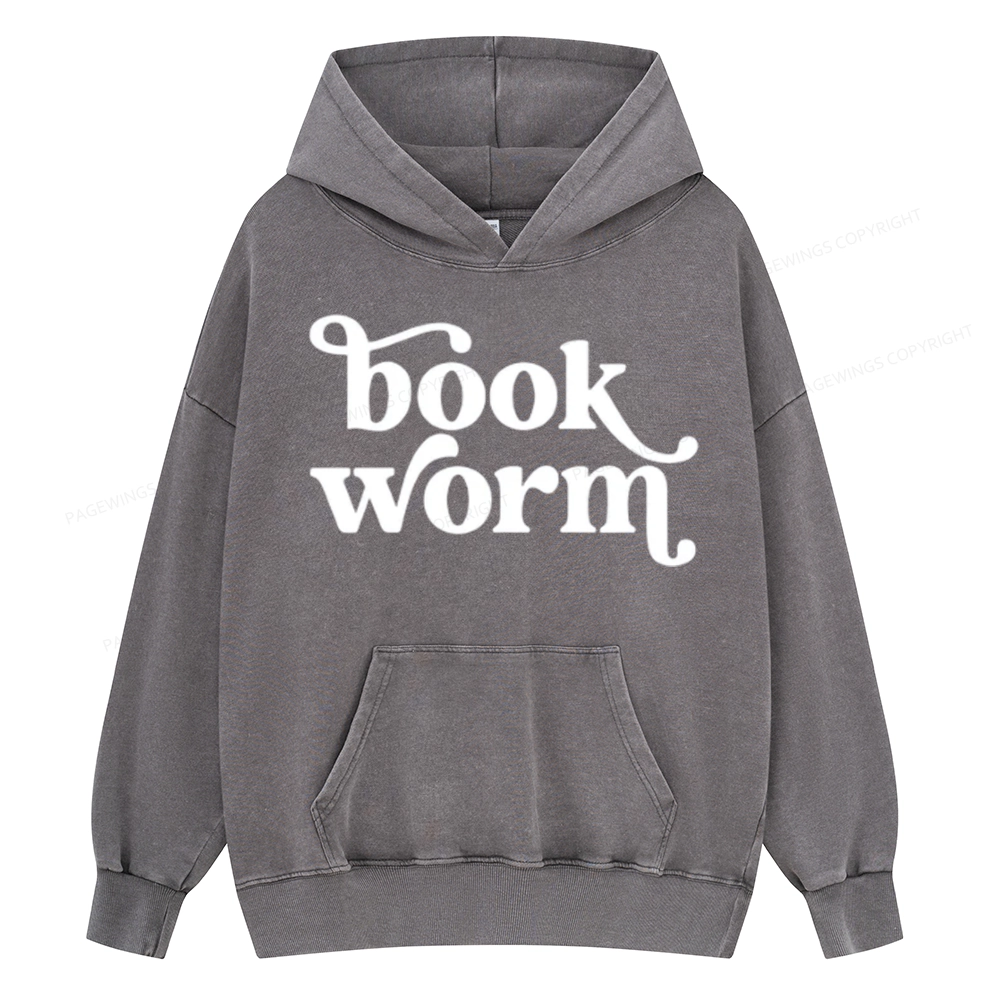 Pagewings Book Worm Unisex Washed Hoodie