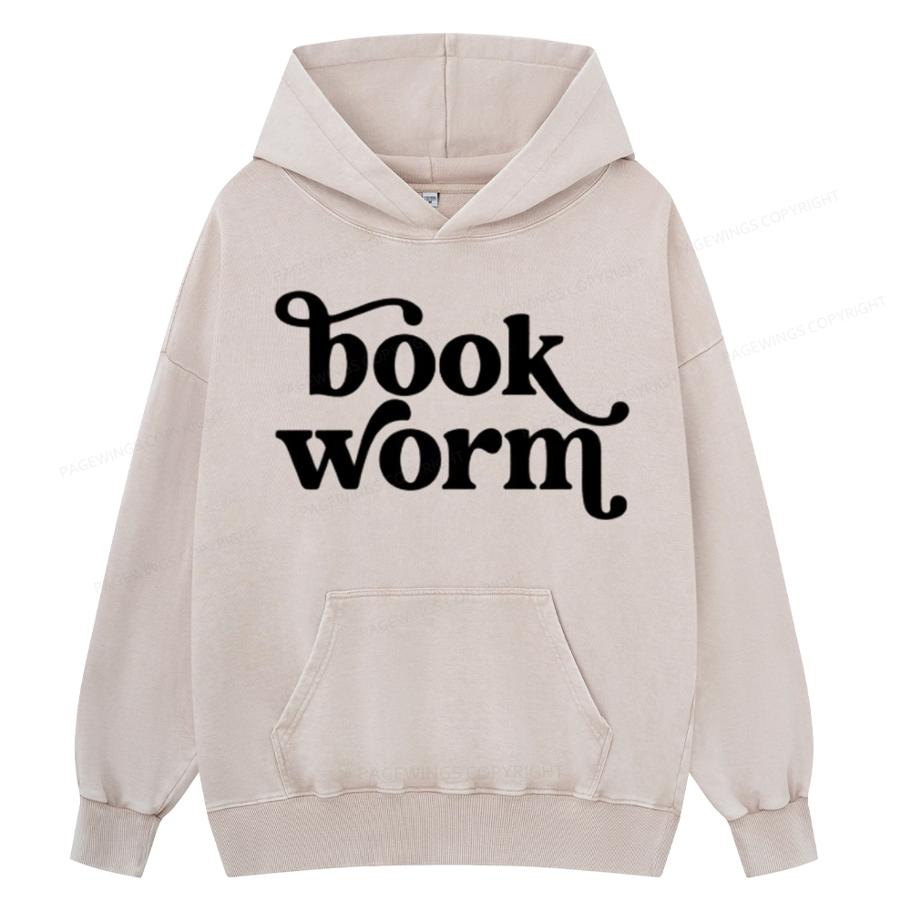 Pagewings Book Worm Unisex Washed Hoodie