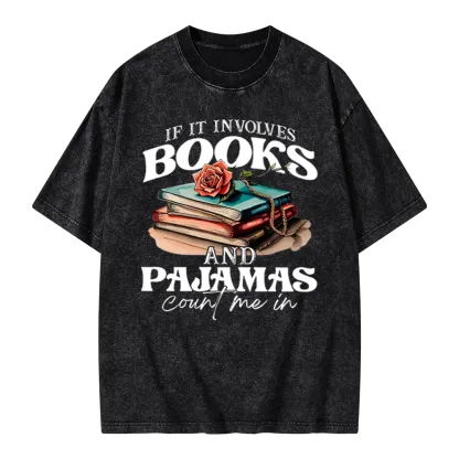 Pagewings Books And Pajamas Unisex Washed T-shirt