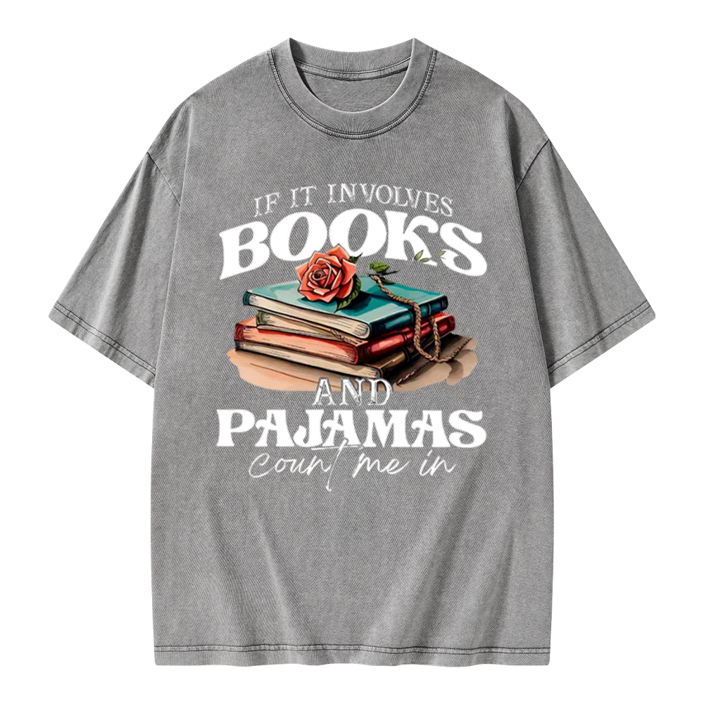 Pagewings Books And Pajamas Unisex Washed T-shirt