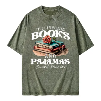 Pagewings Books And Pajamas Unisex Washed T-shirt