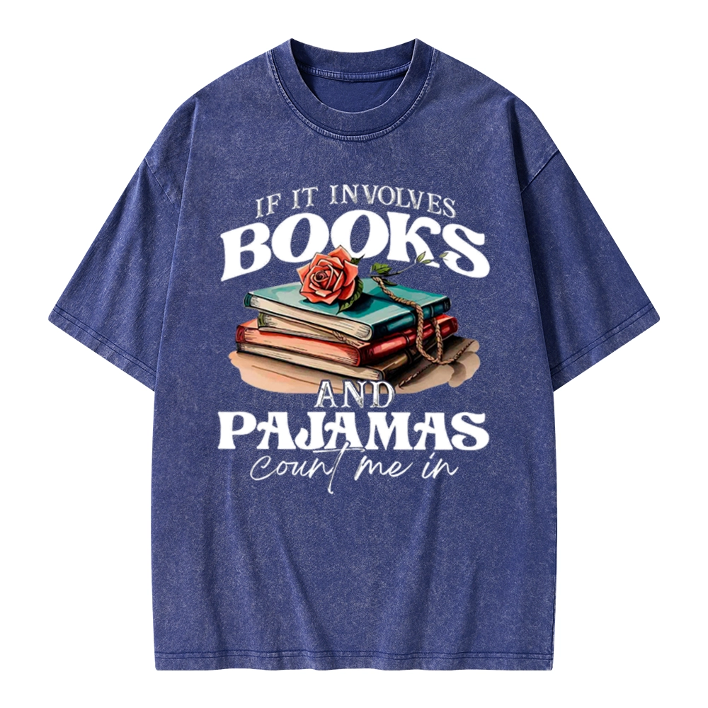 Pagewings Books And Pajamas Unisex Washed T-shirt