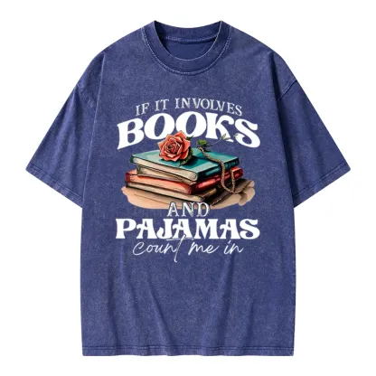 Pagewings Books And Pajamas Unisex Washed T-shirt