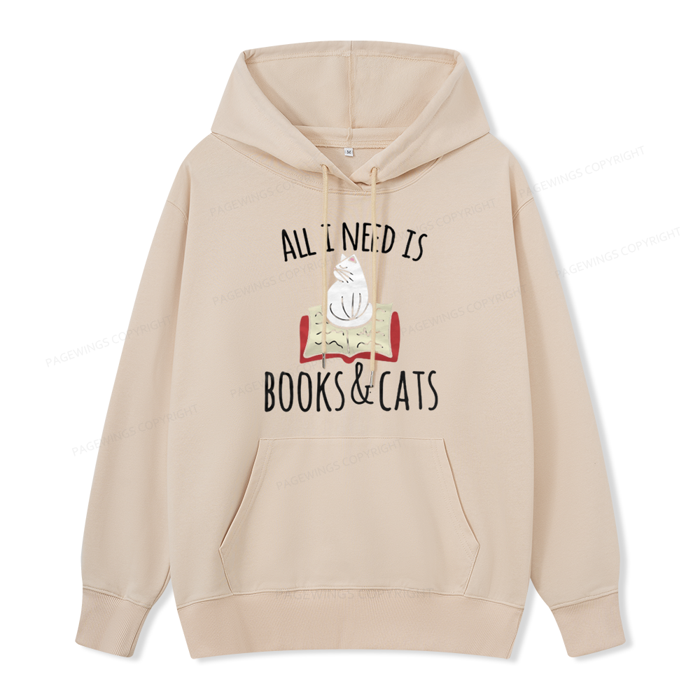 Pagewings All I Need Is Book & Cat Unisex Classic Hoodie