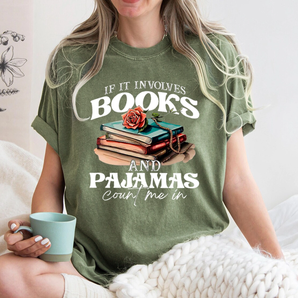 Pagewings Books And Pajamas Unisex Washed T-shirt