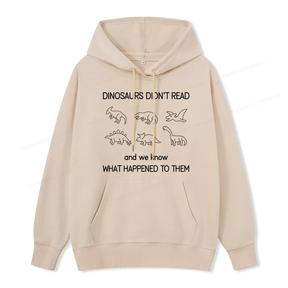 Pagewings Dinosaur Didn't Read Book Unisex Classic Hoodie