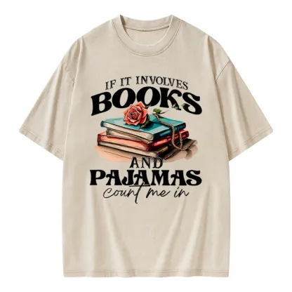 Pagewings Books And Pajamas Unisex Washed T-shirt