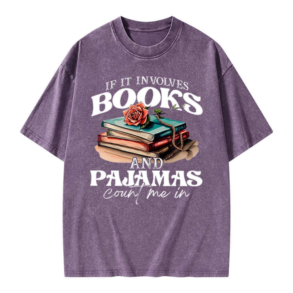 Pagewings Books And Pajamas Unisex Washed T-shirt