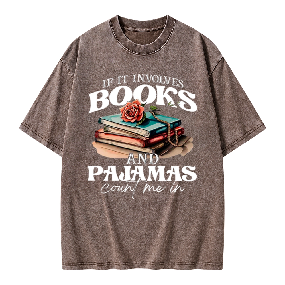 Pagewings Books And Pajamas Unisex Washed T-shirt