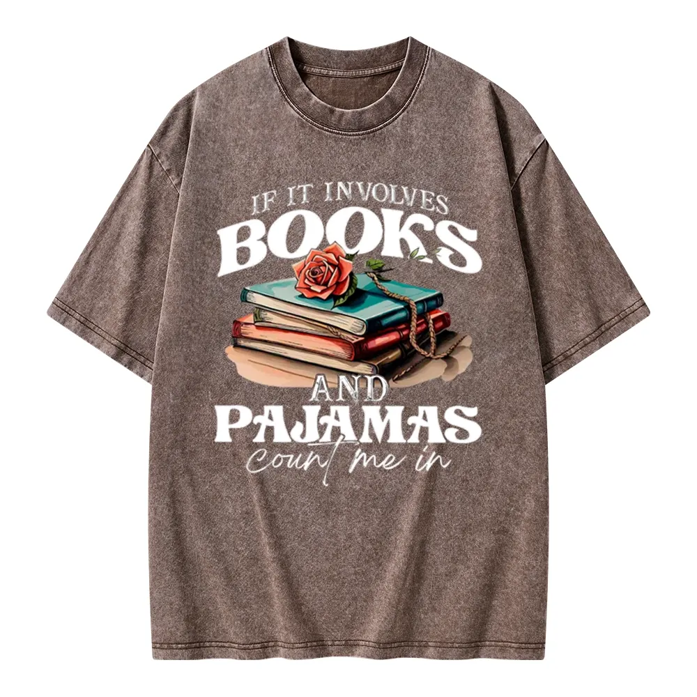 Pagewings Books And Pajamas Unisex Washed T-shirt