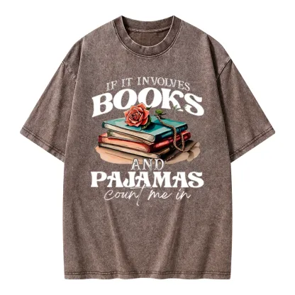 Pagewings Books And Pajamas Unisex Washed T-shirt