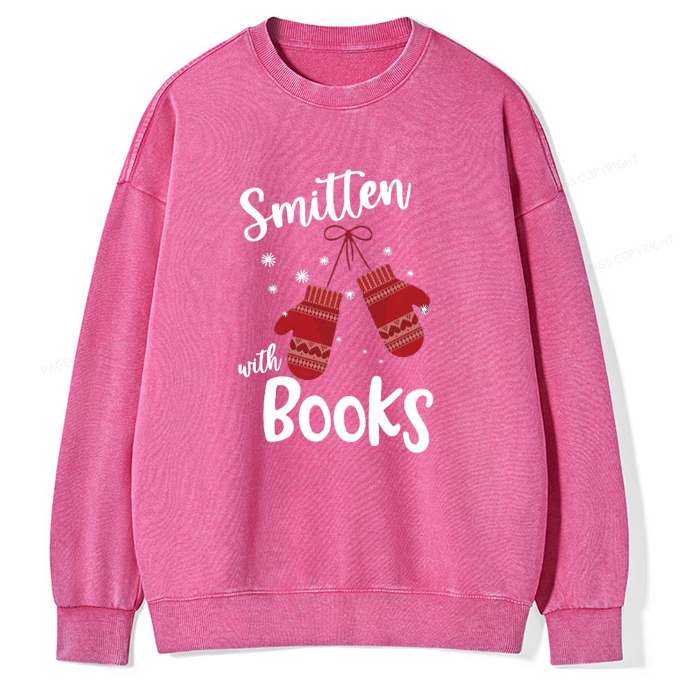 Pagewings Smitten With Books Unisex Washed Sweatshirt