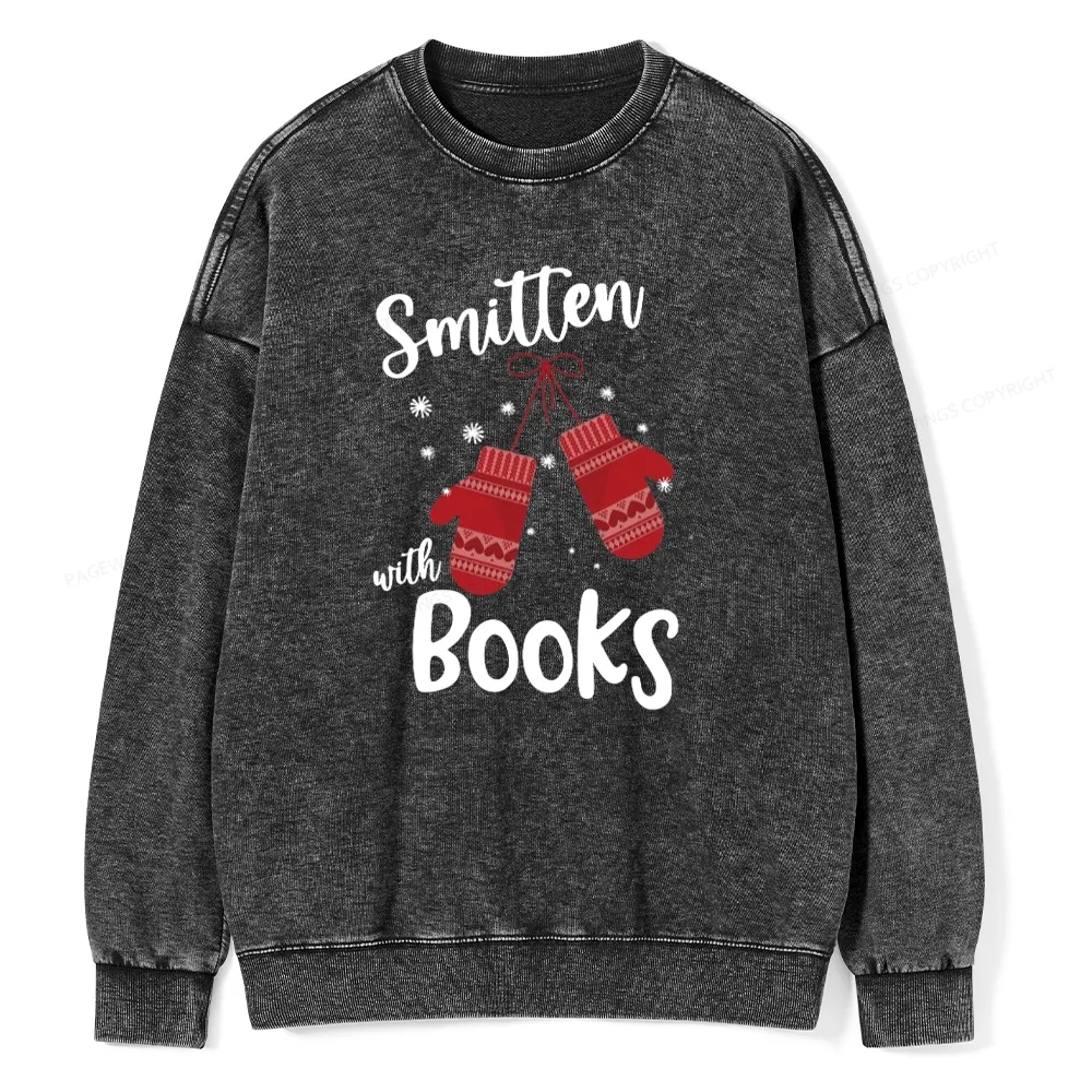 Pagewings Smitten With Books Unisex Washed Sweatshirt
