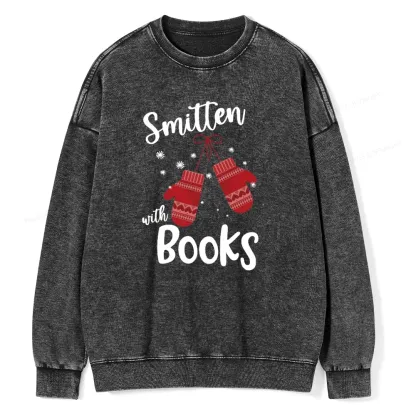 Pagewings Smitten With Books Unisex Washed Sweatshirt