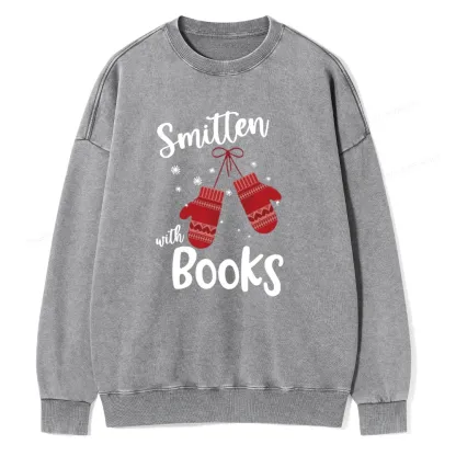 Pagewings Smitten With Books Unisex Washed Sweatshirt