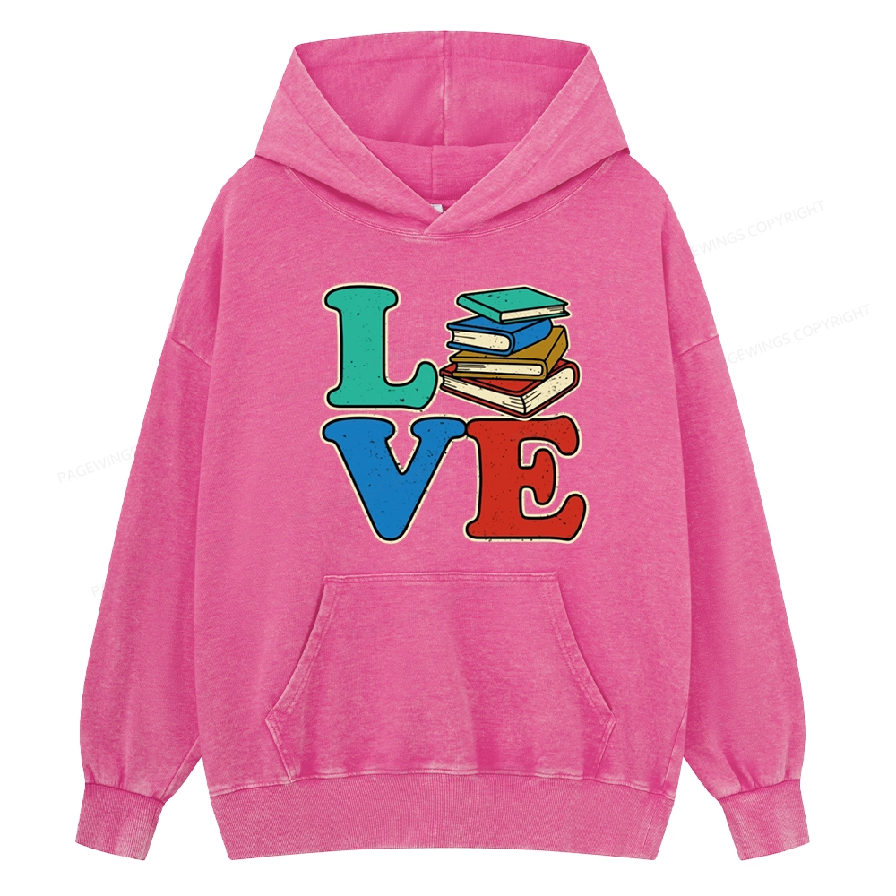 Pagewings Book Lovers Unisex Washed Hoodie