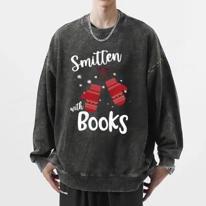 Pagewings Smitten With Books Unisex Washed Sweatshirt