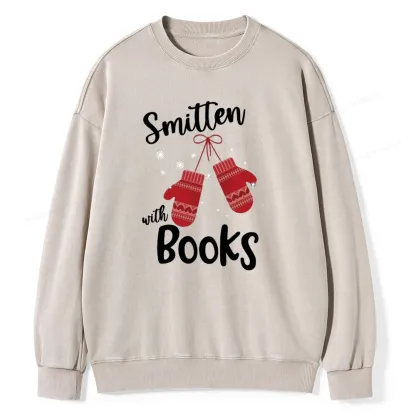 Pagewings Smitten With Books Unisex Washed Sweatshirt