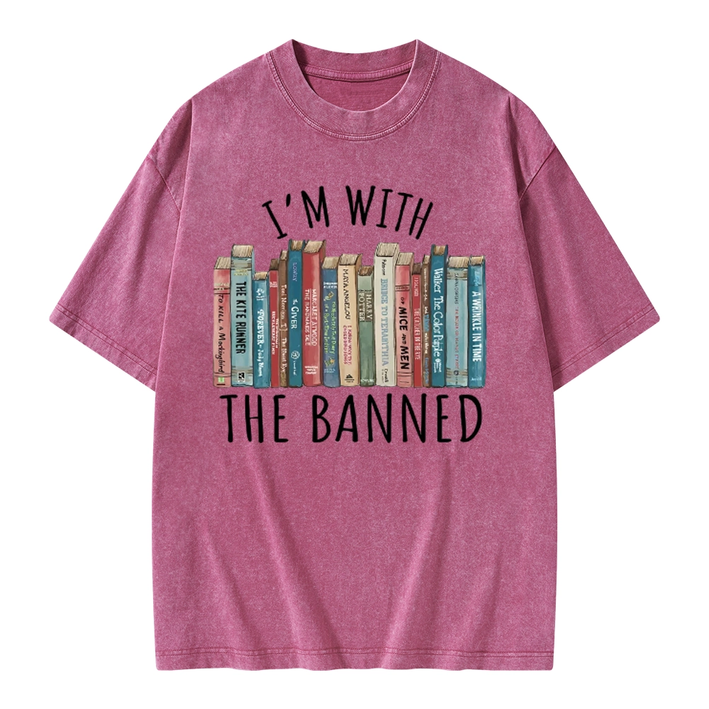 Pagewings I'm With The Banned Unisex Washed T-shirt