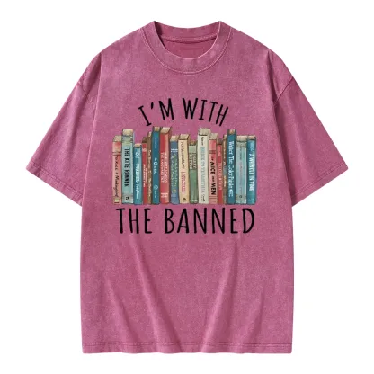 Pagewings I'm With The Banned Unisex Washed T-shirt