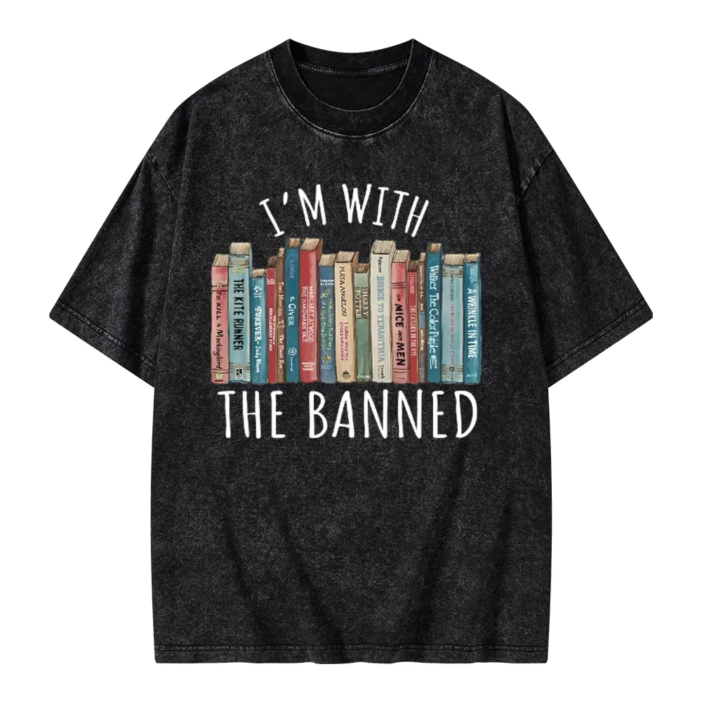 Pagewings I'm With The Banned Unisex Washed T-shirt
