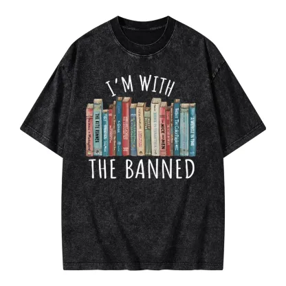 Pagewings I'm With The Banned Unisex Washed T-shirt