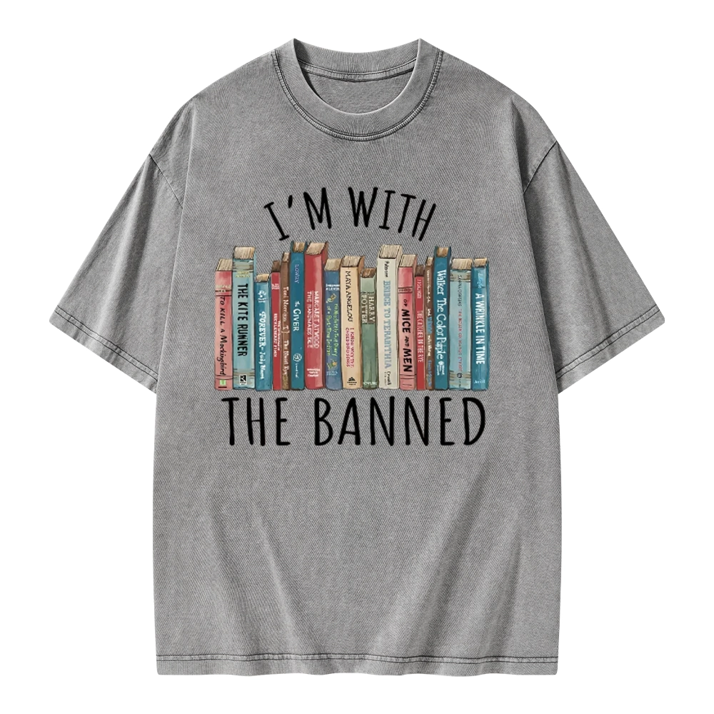 Pagewings I'm With The Banned Unisex Washed T-shirt