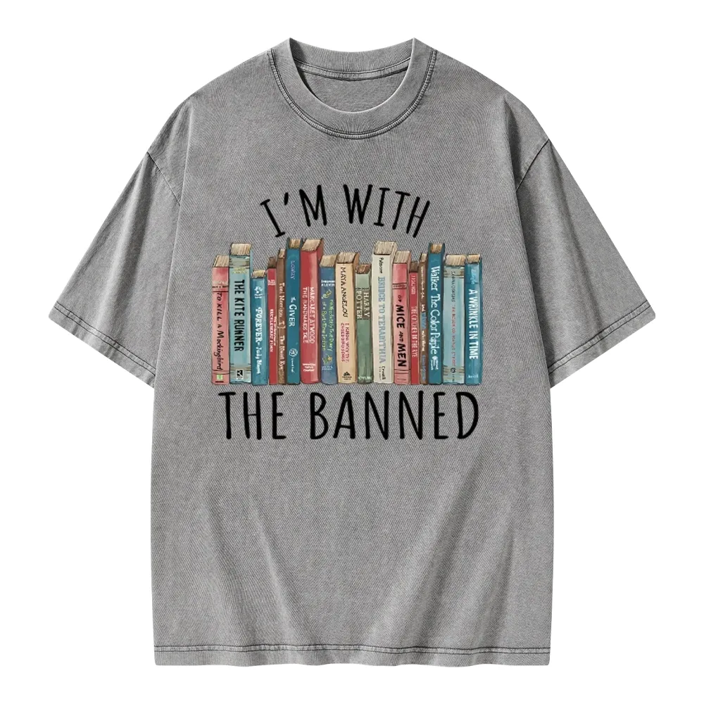 Pagewings I'm With The Banned Unisex Washed T-shirt