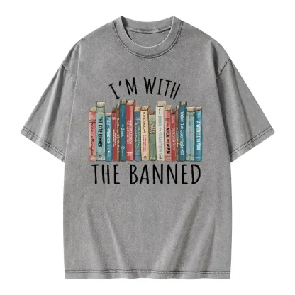 Pagewings I'm With The Banned Unisex Washed T-shirt