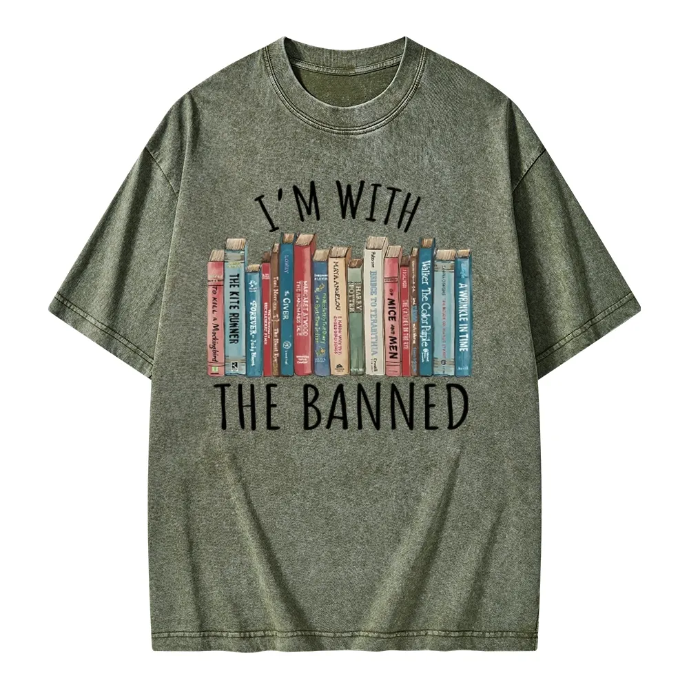 Pagewings I'm With The Banned Unisex Washed T-shirt