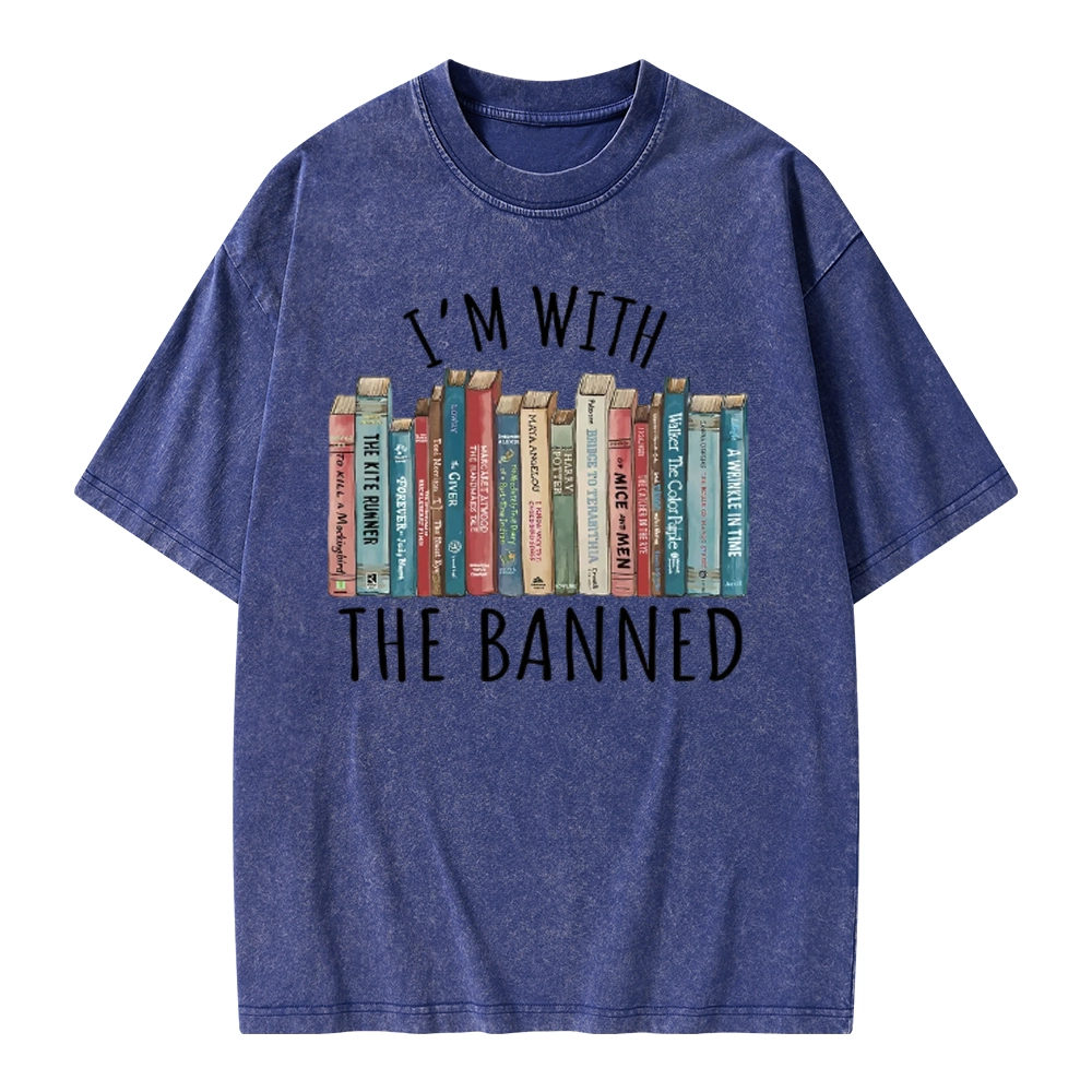 Pagewings I'm With The Banned Unisex Washed T-shirt