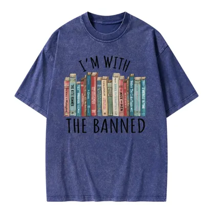 Pagewings I'm With The Banned Unisex Washed T-shirt