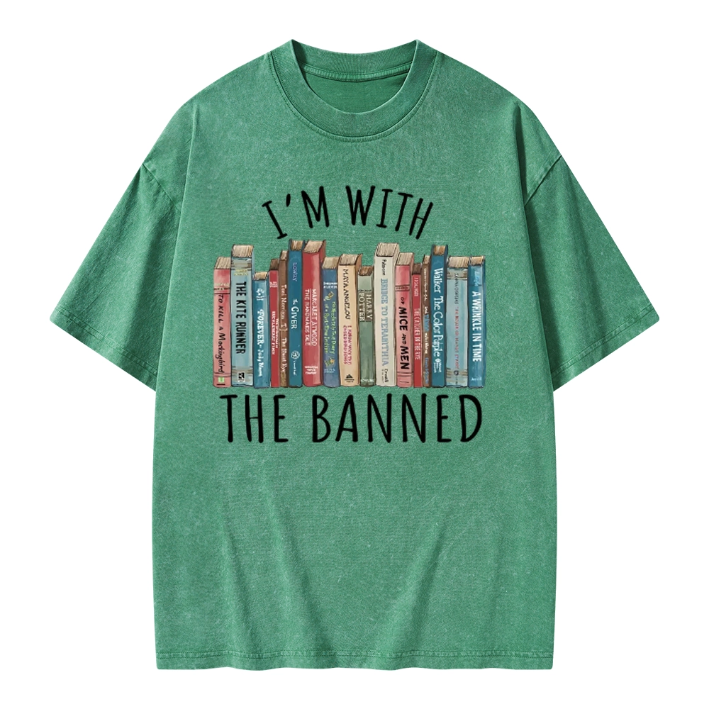 Pagewings I'm With The Banned Unisex Washed T-shirt