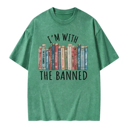 Pagewings I'm With The Banned Unisex Washed T-shirt