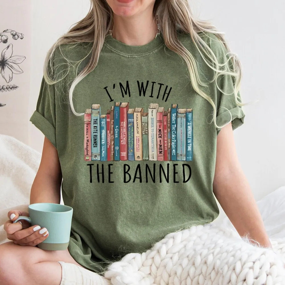 Pagewings I'm With The Banned Unisex Washed T-shirt