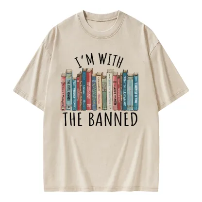 Pagewings I'm With The Banned Unisex Washed T-shirt