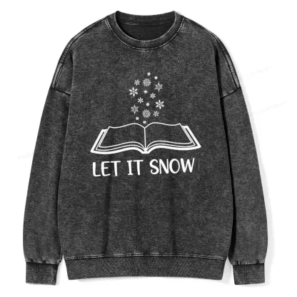 Pagewings Let It Snow Unisex Washed Sweatshirt