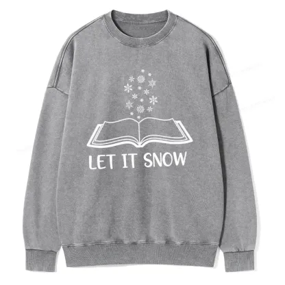 Pagewings Let It Snow Unisex Washed Sweatshirt