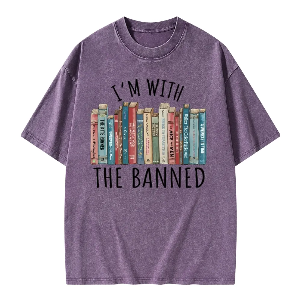 Pagewings I'm With The Banned Unisex Washed T-shirt