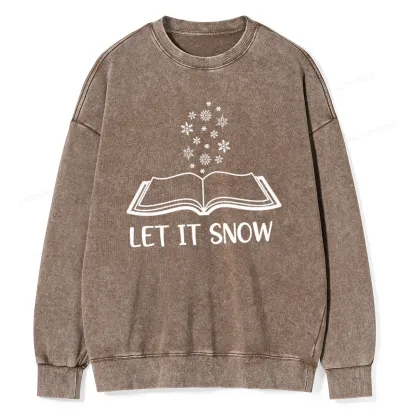 Pagewings Let It Snow Unisex Washed Sweatshirt